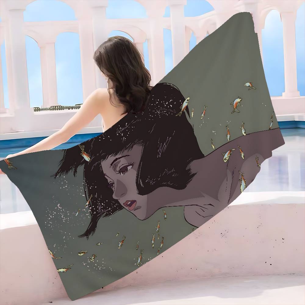 Japanese horror movie P-perfect B-blue Microfiber Blanket Quick Drying Beach Towels Oversized Printing Super Absorbent Towel