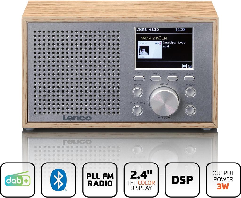 Радиобудильник Lenco DAR-017 DAR-017WH Holz