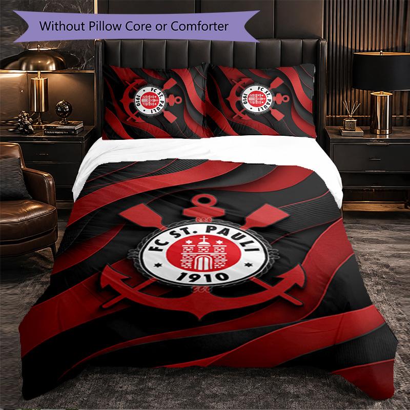 FC St. Set Biancheria da Letto Pauli Football 3 Pezzi Morbido Copripiumino con Federe Set Decorazione Camera da Letto per la Casa