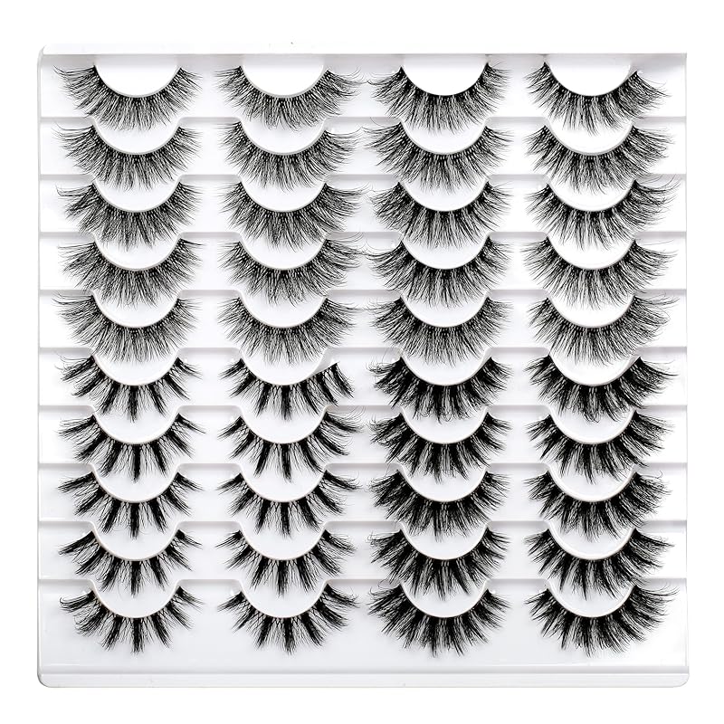

Pooplunch False Eyelashes 20 Pairs Natural Cat Eye Wispy Lashes Strips 13-15MM Extension Volume Faux Mink Fake Eyelash Full Strip Lashes Wholesale H