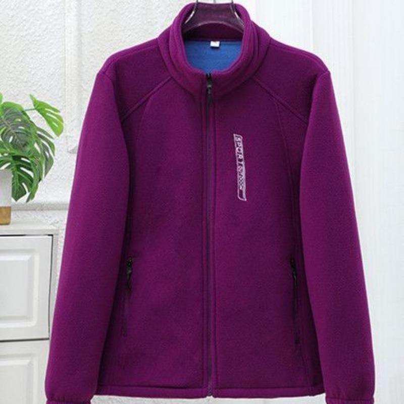 Herbst- und Winter-Polarfleecejacke Damen Dick Lässig Locker Pullover Stehkragen Kurz Fleece Warmes Oberteil