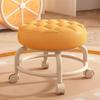 Household Furniture Pulley Low Stool Small Footstool Children Round Stool Chair Living Room Mini Sofa Stool Move With Wheels