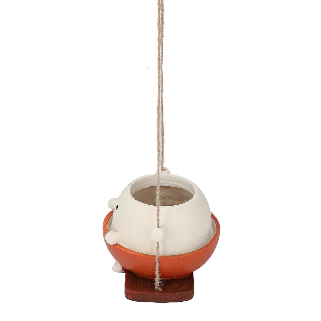 Swing Face Planter Pot Hanging Resin Garden Decor Cute Cartoon Swinging Flower Head Planters for Indoor Outdoor Plants