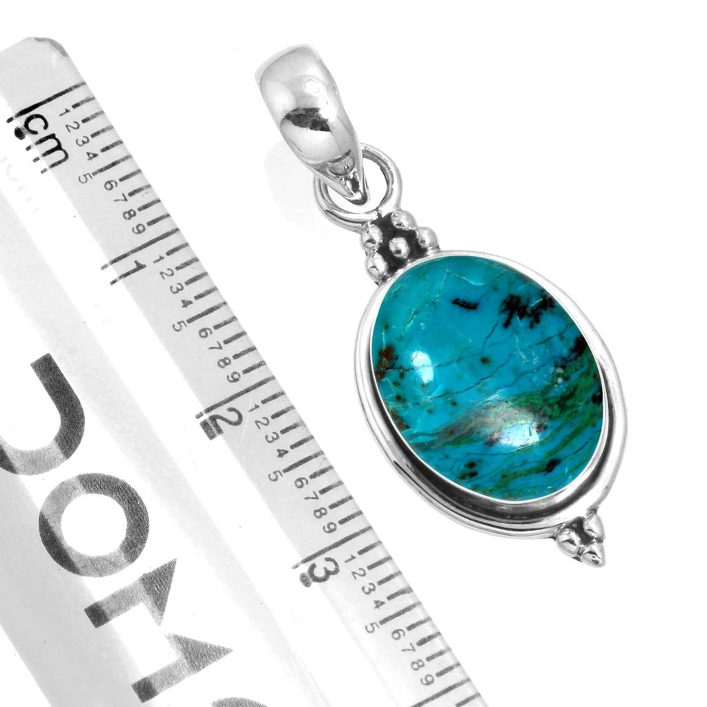 Pingente em Prata de Lei 925 Feminino Pedra Preciosa Joia Artesanal Presente de Ano Novo Amazonita Angelita Opala Azul Ágata de Botswana Azurita Mohave Crisocola Boho