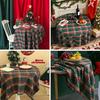 FINGOOO Christmas Tablecloth, Checkered Decorative Green and Red Plaid, Washable, Stain-Resistant, Heat-Resistant, Durable, Rectangular, Nordic Style,