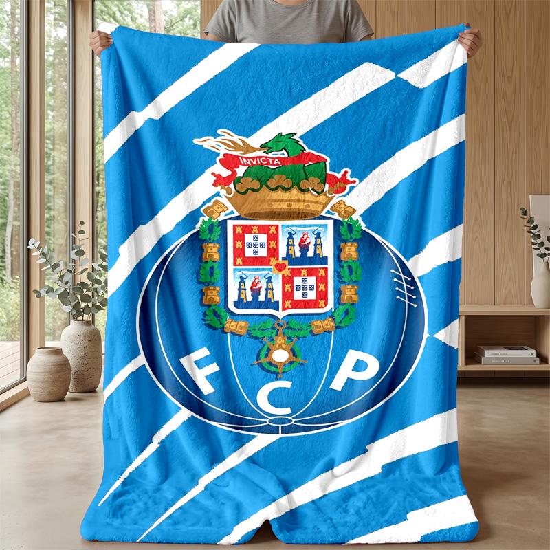 Coperta Tema FC Porto Morbida Coperta in Pile di Flanella Calda Leggera Coperta da Lancio per Casa Divano Letto