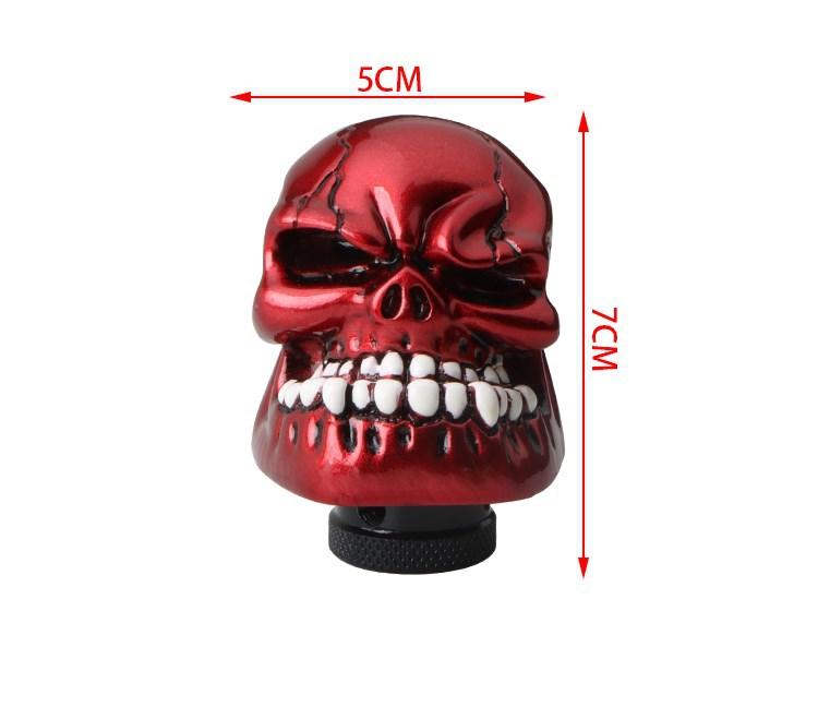 Manopla de mudança de marcha universal em formato de caveira, manopla de alavanca de câmbio para carro com 3 adaptadores, manopla de câmbio adequada para a maioria das transmissões manuais