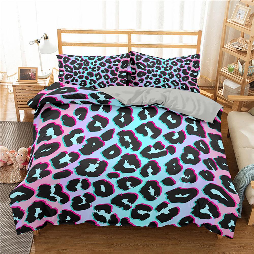 Colorful Leopard Print Duvet Cover Twin Size Safari Cheetah Print Comforter Cover Africa Animal Bedding Set For Girl Boys Teens