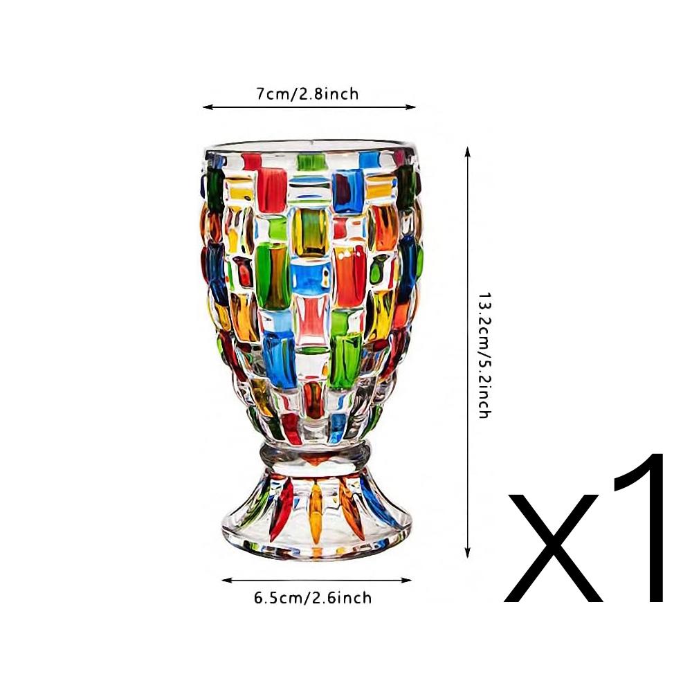 

Hand painted Colorful Juice Glasses 7 oz Glass Cups,Beverage Water Tumblers for Juice, Whiskey, Cocktails, Iced Tea 200ml