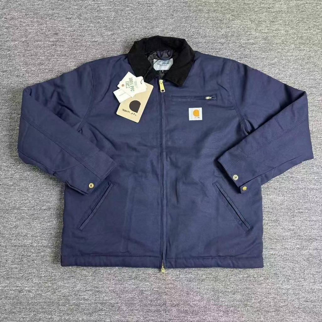 Giacca Unisex in Tela Retro con Collo Rialzato - Stile Americano Autunno/Inverno Revers Workwear