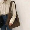 1 Pcs Cotton Cloth Fashion Canvas Tote Shopping Bags Woman Handbags Reusable Travel Bags Large Corduroy Shoulder Shopper Bag