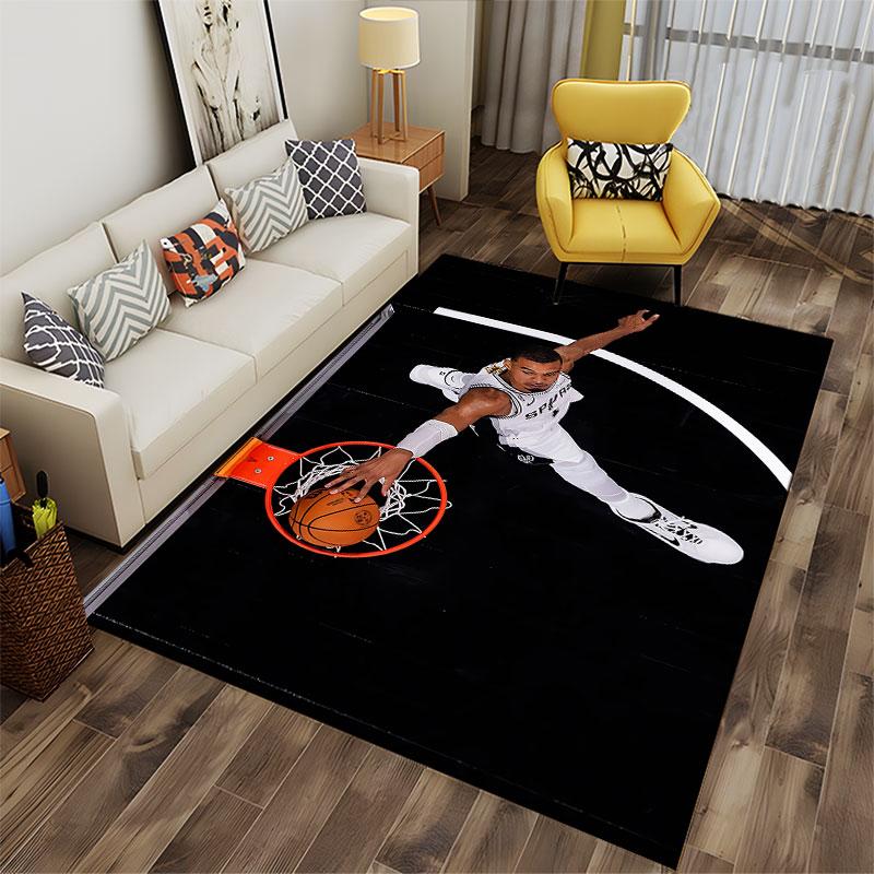 Basketball Player in Action suitable as a non-slip mat for the living room or bedroom sofa