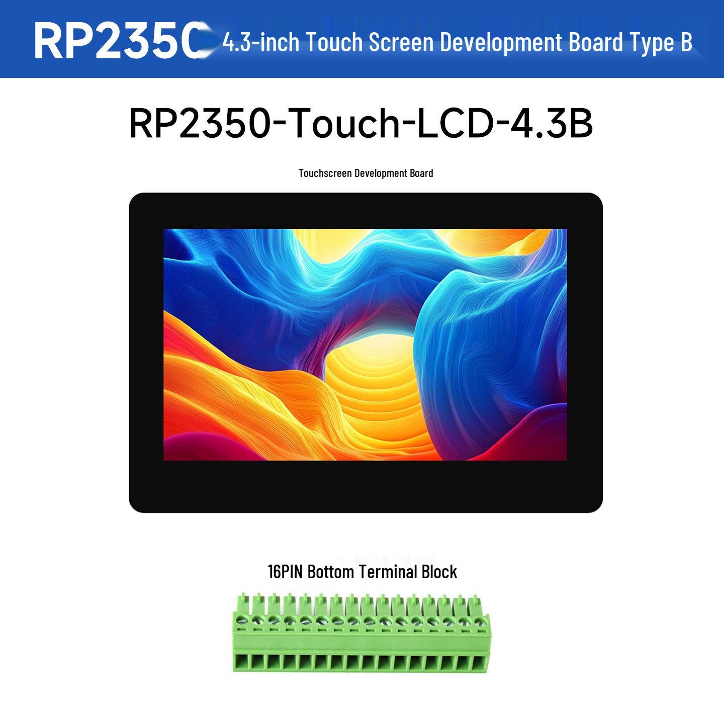 4.3  Capacitive Touchscreen Dev Board, Dual-Core, Dual-Architecture, 65K Color (RP2350) Basic