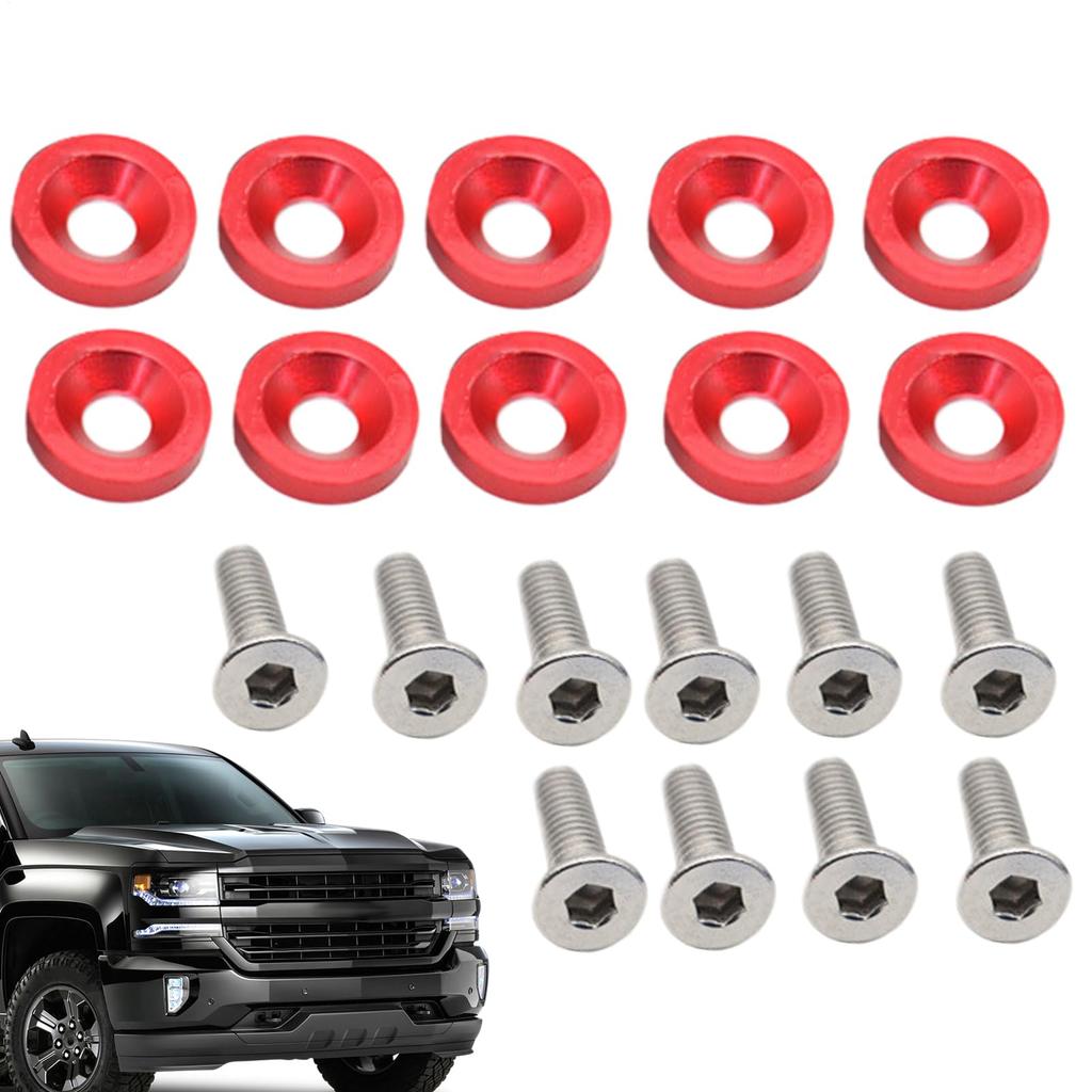License Plate Frame Screws | Auto Tag Locking Screw, M6 Gasket Bolt, Rear Front Vehicle Modification Motorcycle RV License Plate