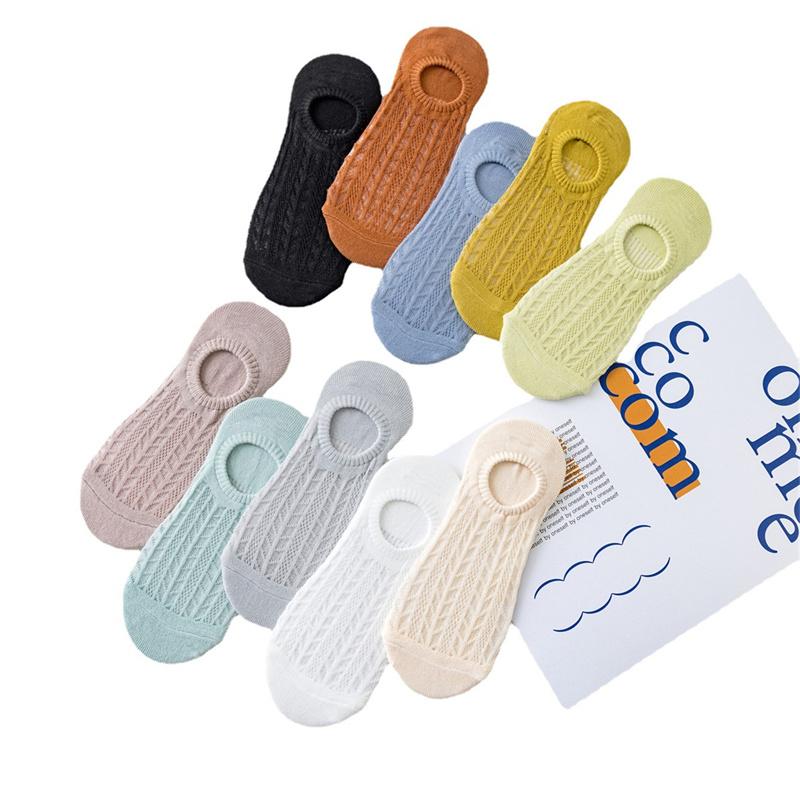 Women Summer Non-Slip Invisible Boat Socks Shallow Mesh Breathable No Show Socks