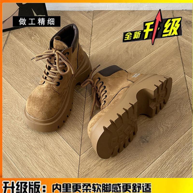 

British Martin boots women s 2025 autumn and winter new retro platform boots popular tooling rhubarb boots leather short boots 40