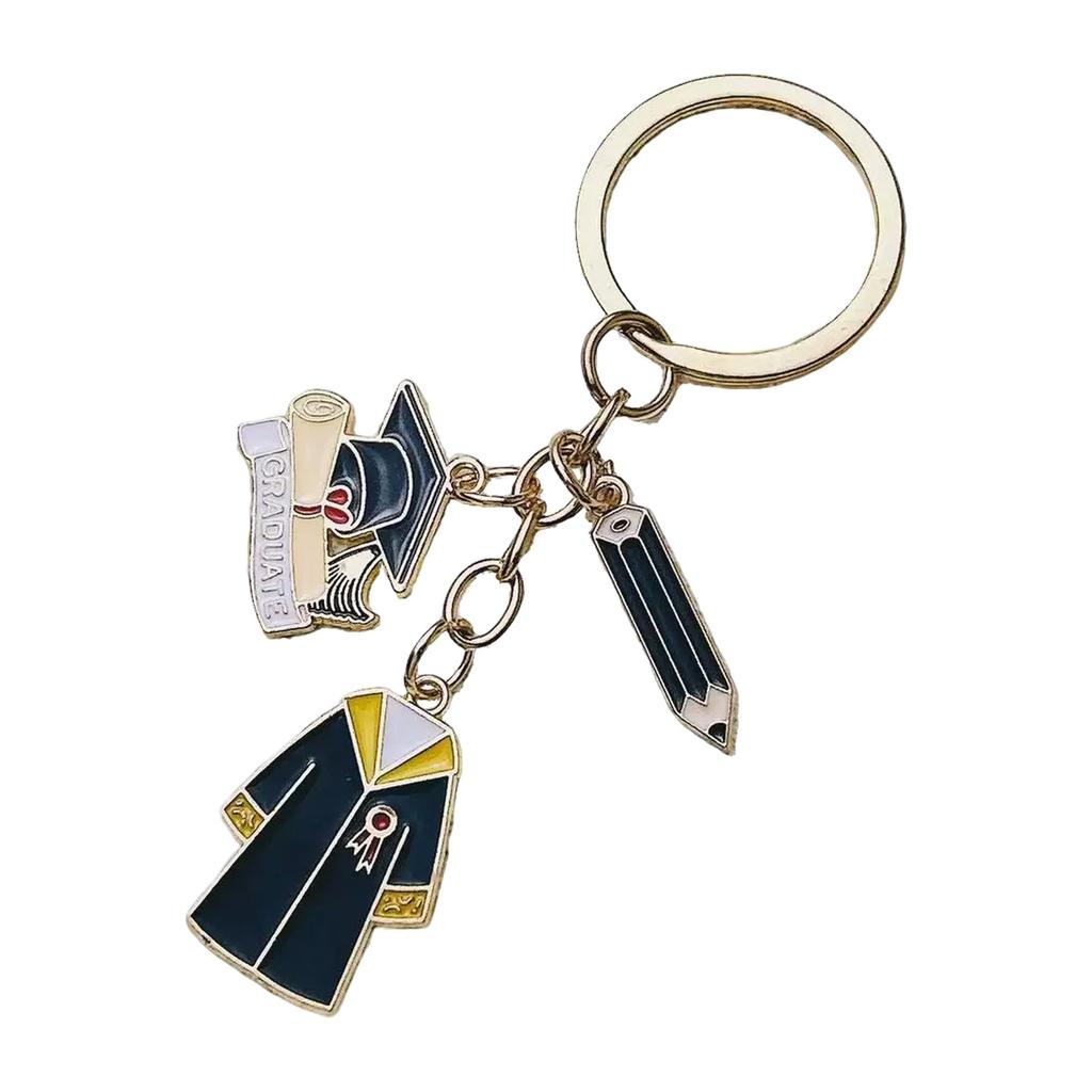 Graduation Themed Keychains Decorations Metal Key Ring for Students Student Key Holder Accessory Bag Accessories