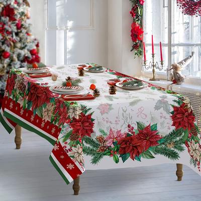 Christmas Decorative Tablecloths  Year Festive Party Decor Kitchen Accessories Tablecloths For Winter Christmas Tablecloths