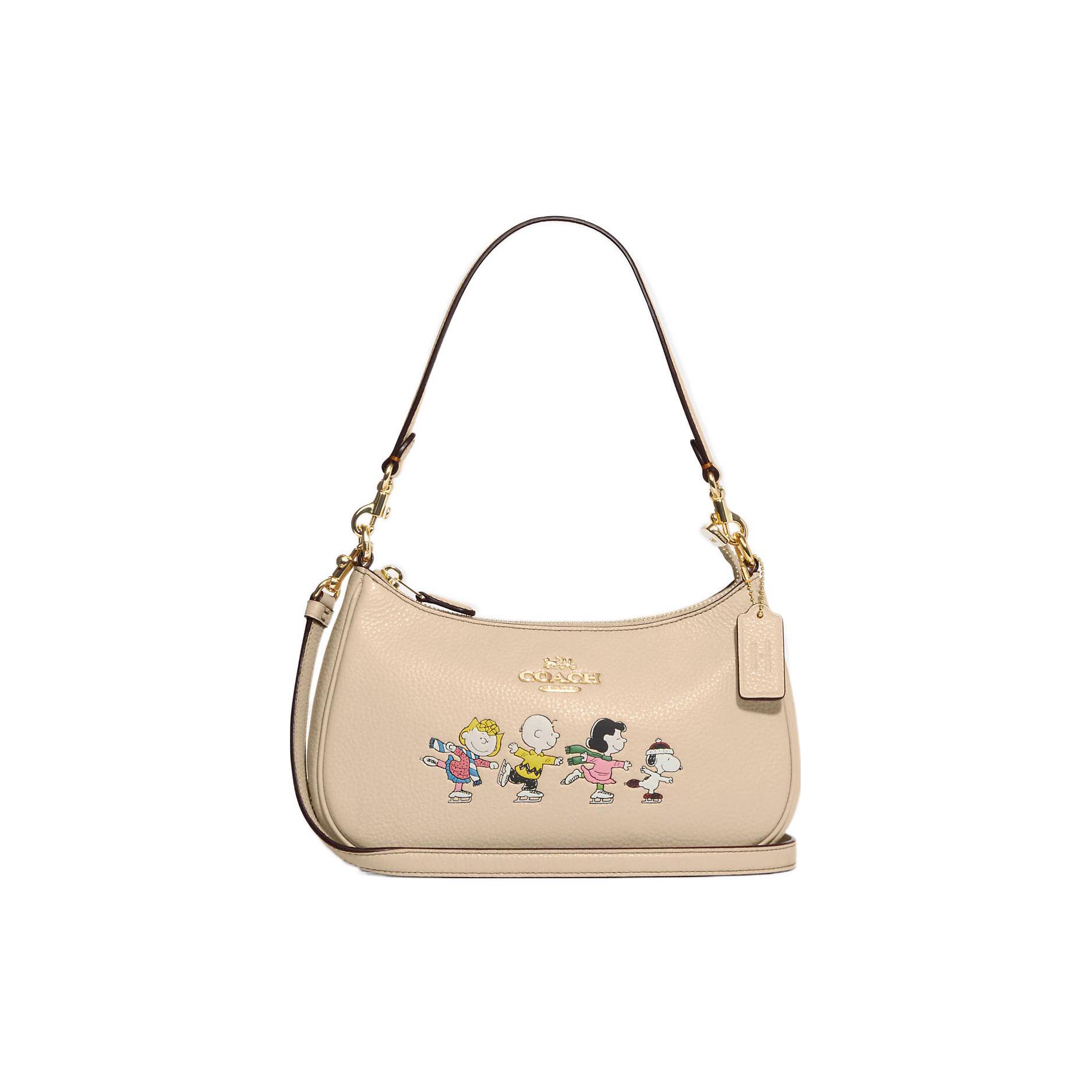 

Новая коллаборация COACH Peanuts Snoopy Teri Сумка через плечо Сумка из зернистой коровьей кожи Сумка через плечо Женская Слоновая кость Белый CE861-IMOQY 24.6*7.6*15.5CM