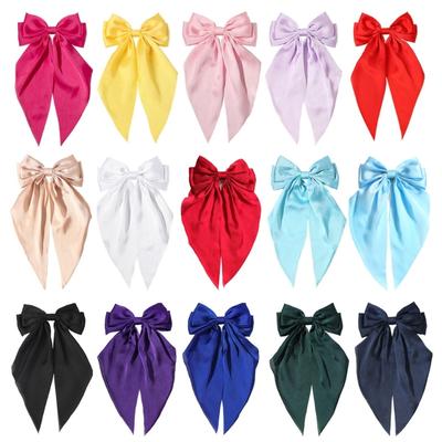 Elegante Schleifen-Haarspangen-Clips für Damen und Mädchen, Übergröße, Französische Metall-Haarspange mit langem Band, Haarschmuck
