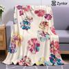 Vibrant Floral Watercolor Ultra Soft Sherpa Fleece Blanket Fluffy Warm Halloween Cozy Throw for Couch Bedroom Gift All Season