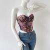 Boned Floral Underwired Corset Multi-Color Strapless Corset Top Women's Shapewear  Daily Streetwear