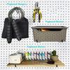 Lochplattenhaken, 8er-Pack 15 cm Metall-Werkzeughaken-Set, Lochplatten-Organizer für Garage Werkbank Atelier Bastelraum Büro Langlebig