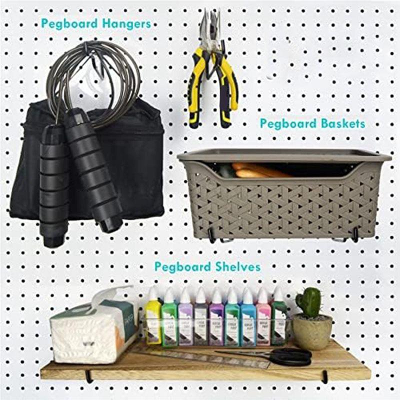 Lochplattenhaken, 8er-Pack 15 cm Metall-Werkzeughaken-Set, Lochplatten-Organizer für Garage Werkbank Atelier Bastelraum Büro Langlebig