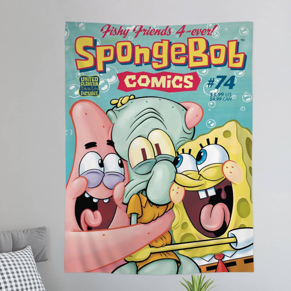 Cartoon SSpongebobs Cartoon Tapestry Art Science Fiction Room Home Decor Art Home Decor