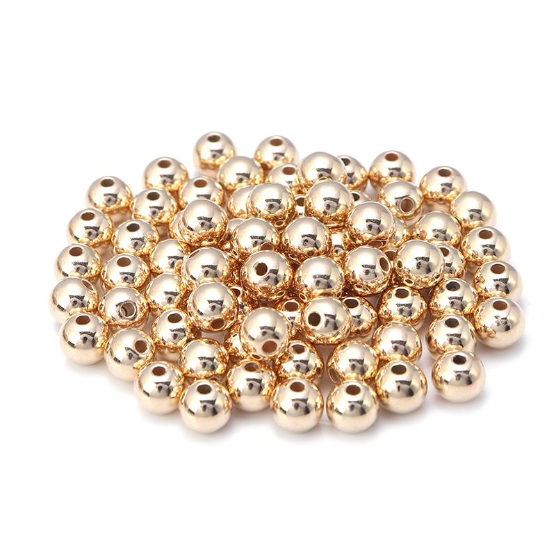 20-500pcs/lot 3-14mm CCB Ball Beads Gold Color Loose Spacer Round Plastic Bead For Jewelry Making DIY Bracelet Earring Wholesale