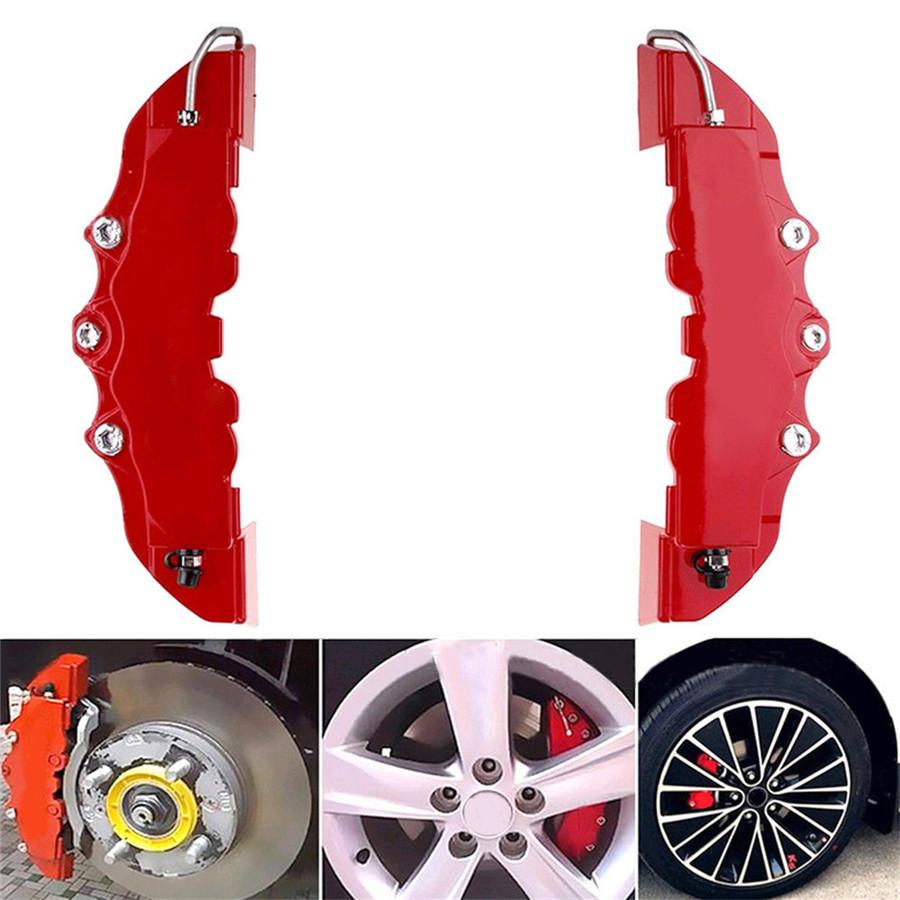 2PCS 3D Red Car Universal Disc Brake Caliper Covers Left & Right Accessories Kit