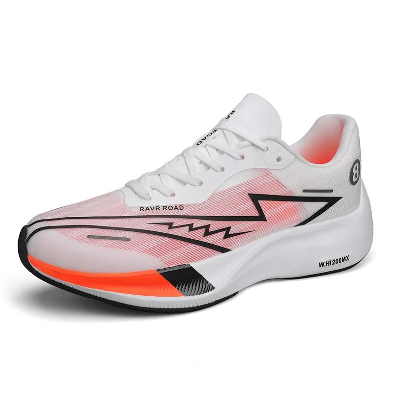 Fashion Men Sneakers Full Palm Carbon Plate Running Shoes Women Lightweight Tennis Shoes Marathon Racing Shock-absorbing Training Shoes