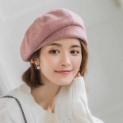 Women Wool Beret for Elegant Lady Winter Hats Vintage Octagonal Casual Autumn Cap