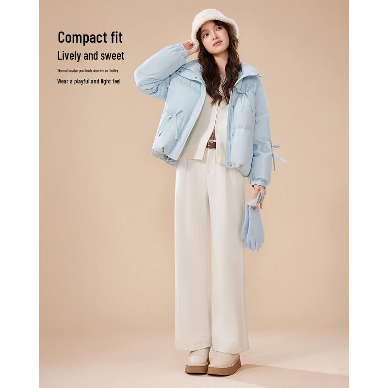 IEF Damen Kurze Warme Daunenjacke im Koreanischen Stil Süß