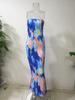 Women's Plus Size Tie-Dye Off-Shoulder Bandeau Dress - Spring/Summer 2025 Fashion