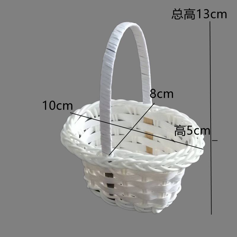 Rattan Handheld Woven Basket, Multi-functional Flower Storage & Picnic Basket, Rustic Shopping Hamper