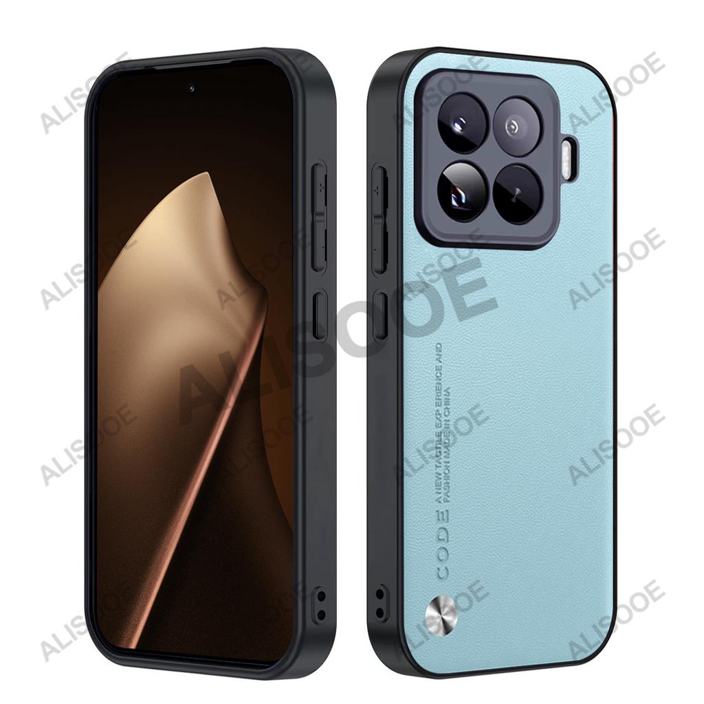 Stoßfeste Hülle für Xiaomi 15T / 15T Pro Hülle Luxus Fasertextur PU-Leder Vollschutz Handy Capa Abdeckung