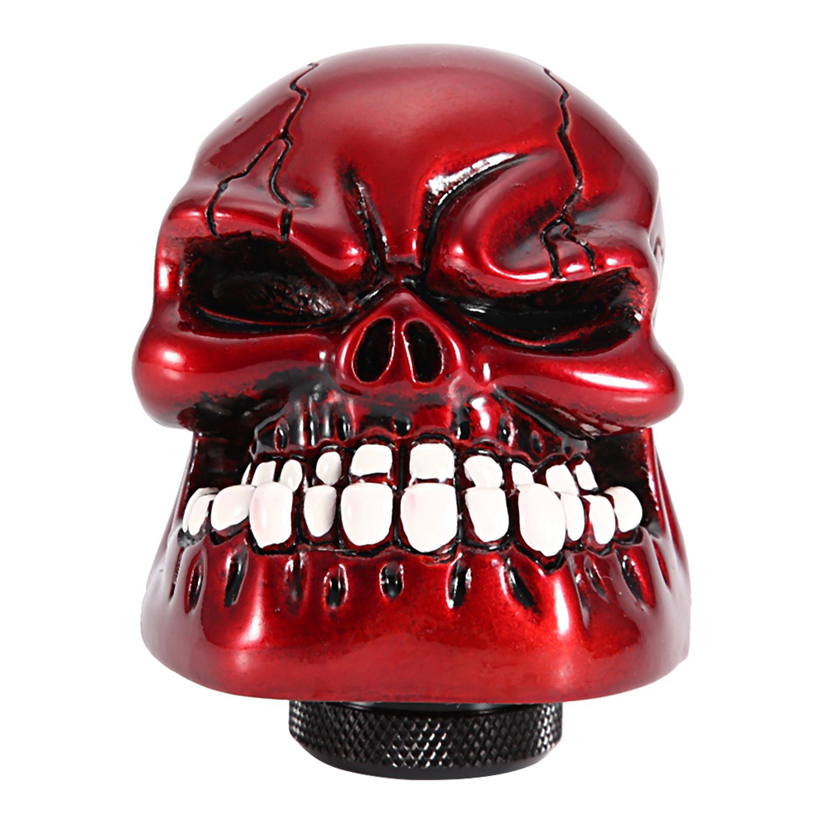 

Skeleton Skull Head Car Modified Gear Shift Knob Stick Lever Shifter Universal Red