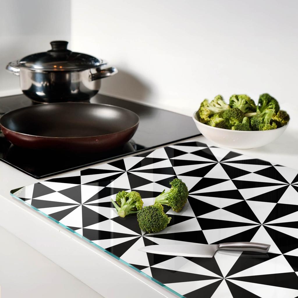Decorative Tempered Glass Cutting Board Geometric Shapes 80X52 Cm
