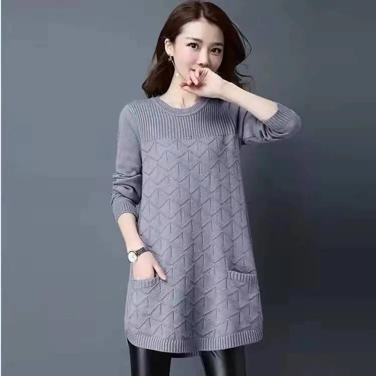 Women Autumn Long Pullover Sweater Long-Sleeved Bottoming Shirt Knitwear Sweaters Lady Tops
