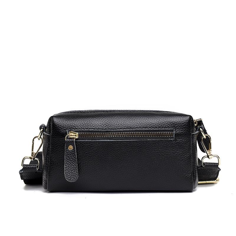 Fashion lychee pattern cowhide shoulder bag trend versatile women's bag top layer cowhide crossbody bag vintage bag women