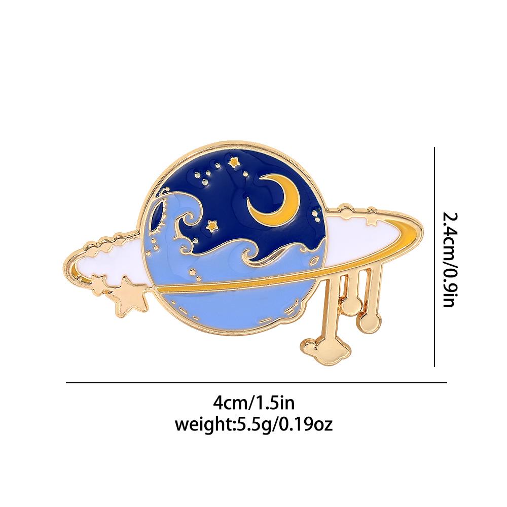 New Space Planet Enamel Brooches Galaxy Venus Jupiter Saturn Mars Mercury Earth Shaped Pins