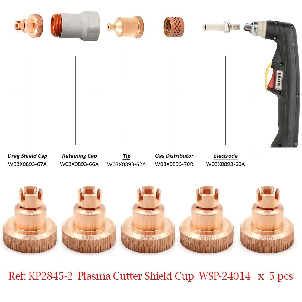5 ks Plazmový hořák ochranný kryt KP2845-2 pro hořák Tomahawk 1538 LC105