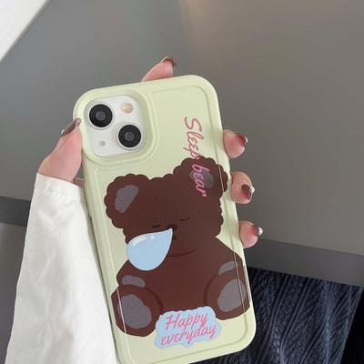 Happy Retro Bear Cute Cartoon Lovely Silicone Soft Phone Case For Iphone X Xr Xsmax 14 Pro Max Plus 11 13 12 Promax Back Cover