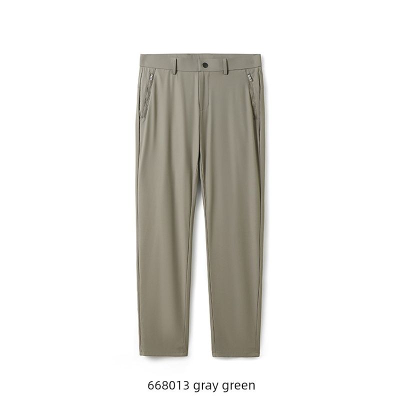 Outdoor Quick-Dry Cool Elastic Straight-Leg Business Casual Pants for Men, Summer Thin Style, Export Men's Pants with Drape Effect, Long Pants