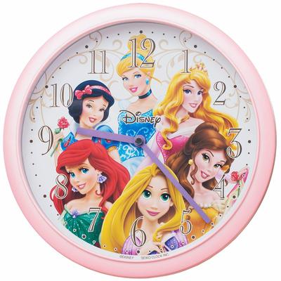 Clock Wall Clock Character Disney Princess Analog Pink Pearl Diameter FY935P 25.4x4.3cm