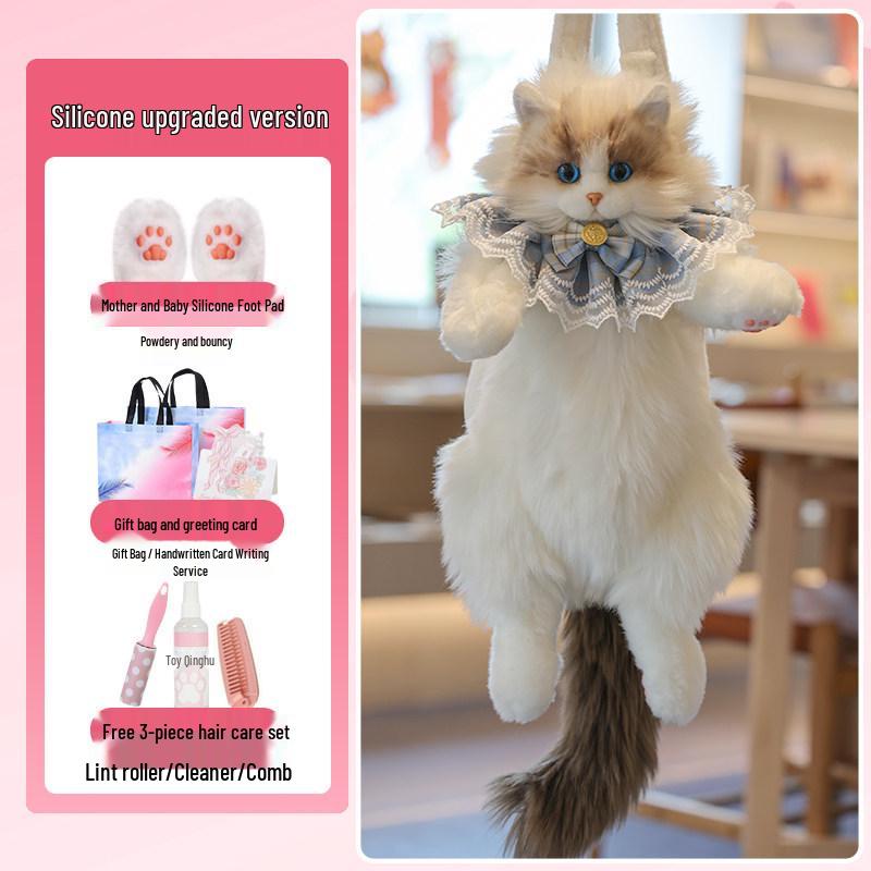 Plush Cat Backpack - Bionic Kitten Doll Toy Gift for Girls' Birthdays