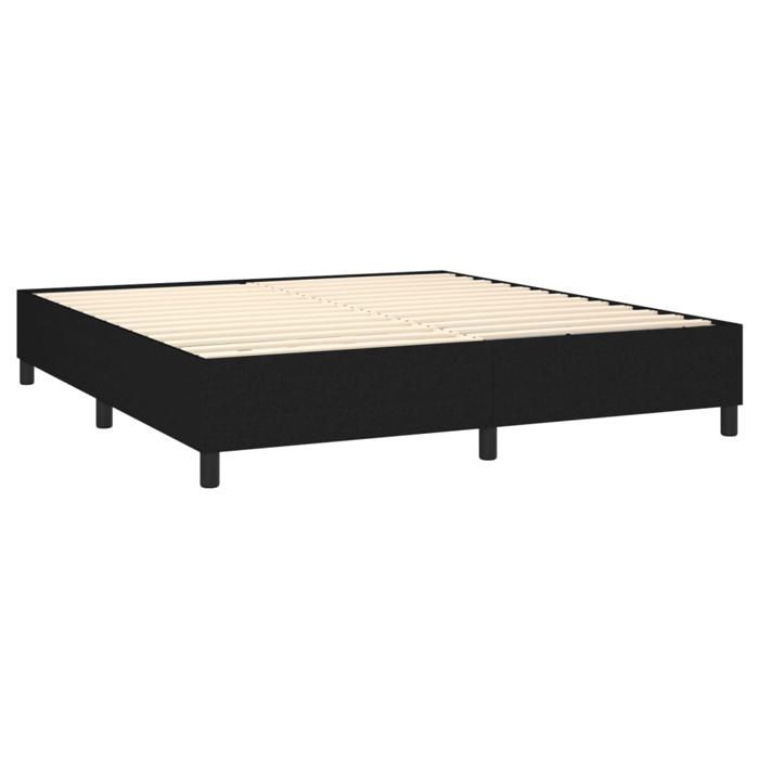 Maison Exclusive - Sommier à lattes de lit avec matelas Noir 160x200 cm Tissu