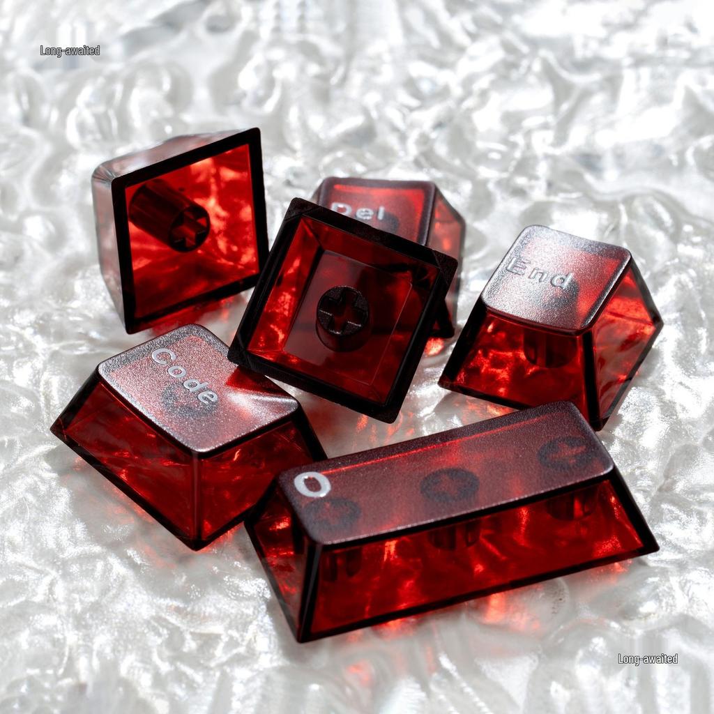 Frosted Translucent Red Keycap for Mechanical Keyboards, Original Height, Magnetic Switch Compatible