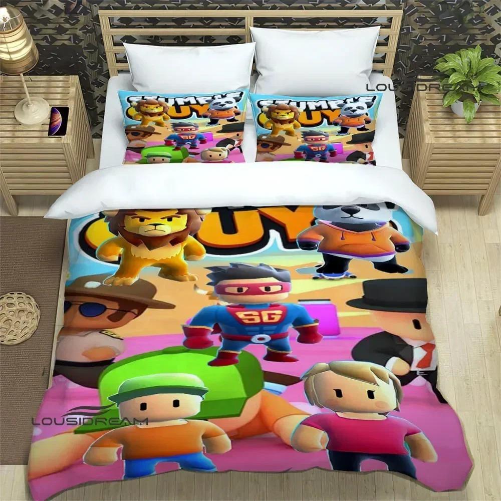 3D Game Cartoon Stumble-guys Bedding Sets Exquisite Bed Supplies Set Duvet Cover Comforter Set Bed
